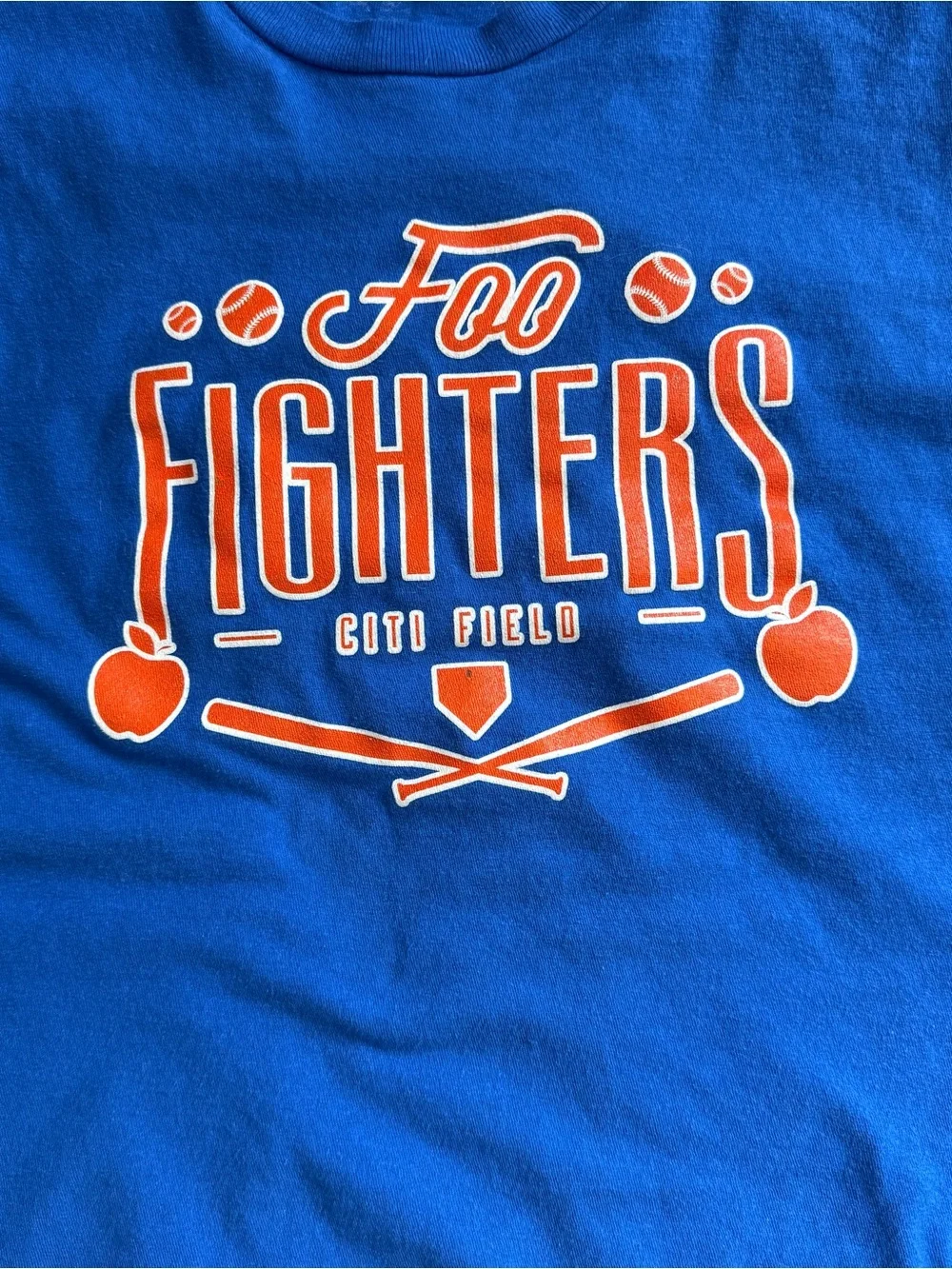 Foo Fighters Citi Field New York Mets #15 concert T Shirt Blue XL 23.5” rare - Picture 3 of 9